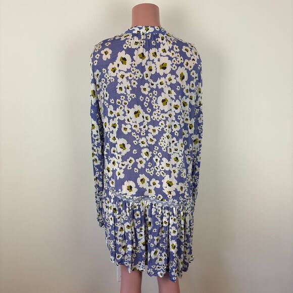 Free People Love Letter Tunic Top Mini Dress Boho Chic Floral Romantic Feminine - Picture 4 of 11